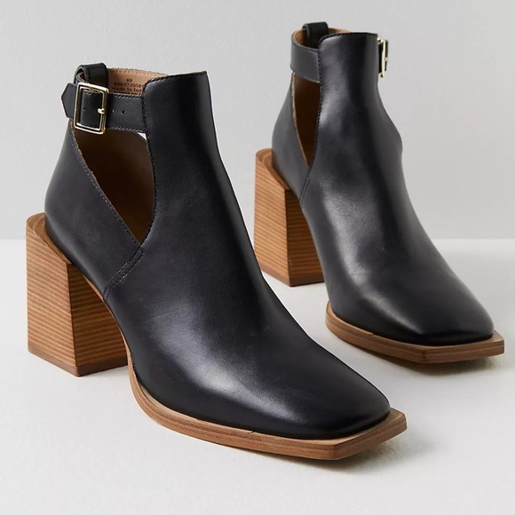 Free People Shoes - Free People Brady Buckle Bootie Heeled Shoes